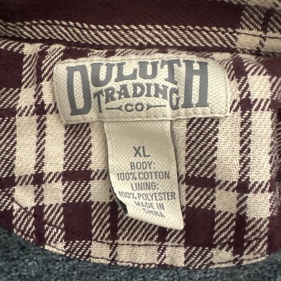 Duluth Trading Co Flannel Shirt Heavyweight Plaid Insulated Shacket XL Jacket - Picture 5 of 10
